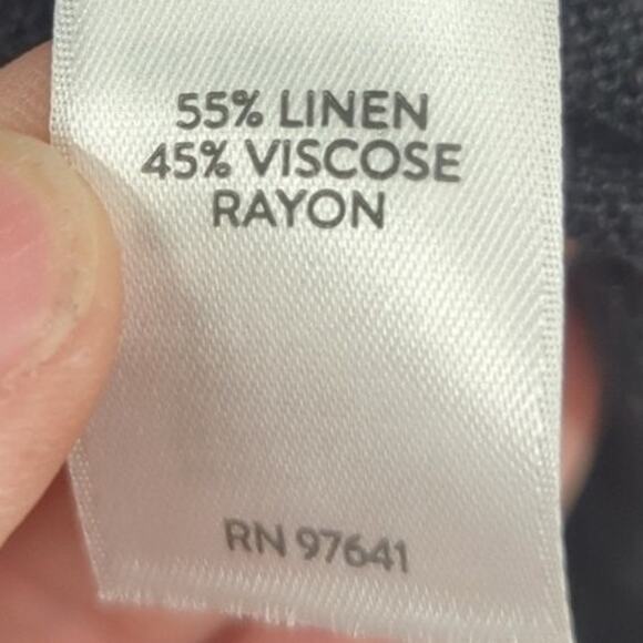 J Jill Sweater Womens XL Black Linen Drape Front Wrap Minimalist Travel Office - Picture 7 of 8